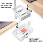 Euyona Mesh Desk Organizer and Clamp-on Swivel Pencil Drawer, Desk Hidden Desk Organizer Extra Sturdy C-Clamp Mount System and Easy to Instal, Home Office Art Supply Storage Box (Black) - Image 4